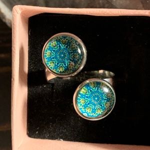 New! Alchemy63 Handmade Resin over Henna Art Ring